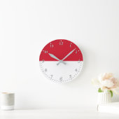 モナコ国旗 ラウンド壁時計 (ホーム)