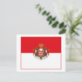 モナコ国旗w COA （淡）葉書 ポストカード (スタンド正面)