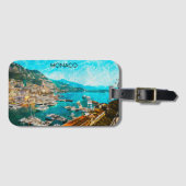 モナコ油絵を描イラストレーション旅行港 ラゲッジタグ (正面横)