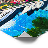 モナコ油絵を描マリーナヨットポート ポスター (角)