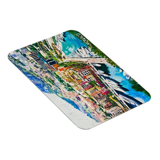 モナコ油絵を描マリーナヨットポート マグネット (右側)