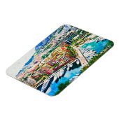 モナコ油絵を描マリーナヨットポート マグネット (左側)