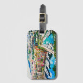 モナコ油絵を描マリーナヨットポート ラゲッジタグ (正面縦)