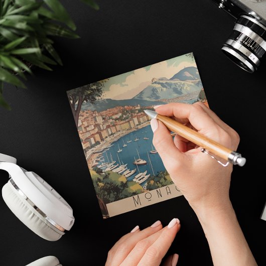 モナコ港を見下ろすヴィンテージ旅行のポスター