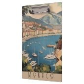 モナコ港を見下ろすヴィンテージ旅行のポスター クリップボード (左)