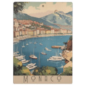 モナコ港を見下ろすヴィンテージ旅行のポスター クリップボード (裏面)