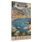 モナコ港を見下ろすヴィンテージ旅行のポスター クリップボード (右)