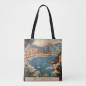 モナコ港を見下ろすヴィンテージ旅行のポスター トートバッグ (正面)