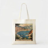 モナコ港を見下ろすヴィンテージ旅行のポスター トートバッグ (正面)