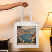 モナコ港を見下ろすヴィンテージ旅行のポスター トートバッグ