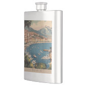 モナコ港を見下ろすヴィンテージ旅行のポスター フラスク (左)