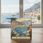 モナコ港を見下ろすヴィンテージ旅行のポスター マグネット