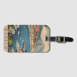 モナコ港を見下ろすヴィンテージ旅行のポスター ラゲッジタグ