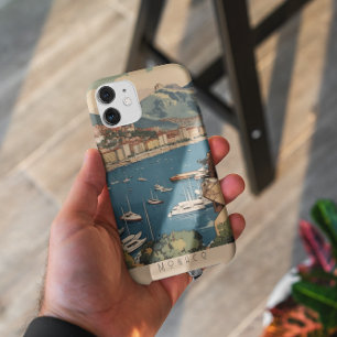 モナコ港を見下ろすヴィンテージ旅行のポスター iPhone 11 PROケース