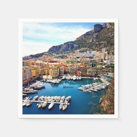 モナコ港 スタンダードカクテルナプキン (正面)
