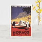 モナコ1935グランプリのポスターデザイン カード (黄色い花)