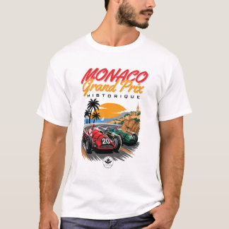 モナコ クラシック リヴィエラ レース ポスター デザイン Tシャツ