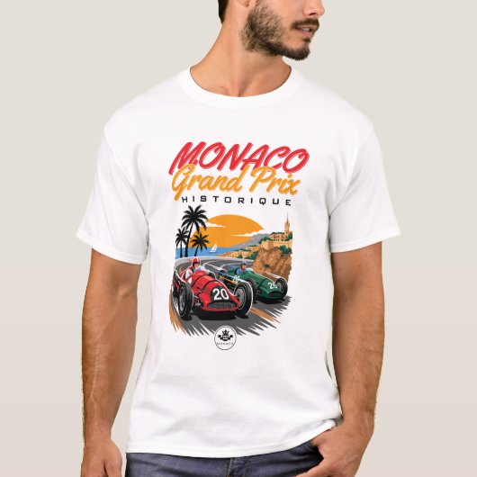 モナコ クラシック リヴィエラ レース ポスター デザイン Tシャツ (正面)