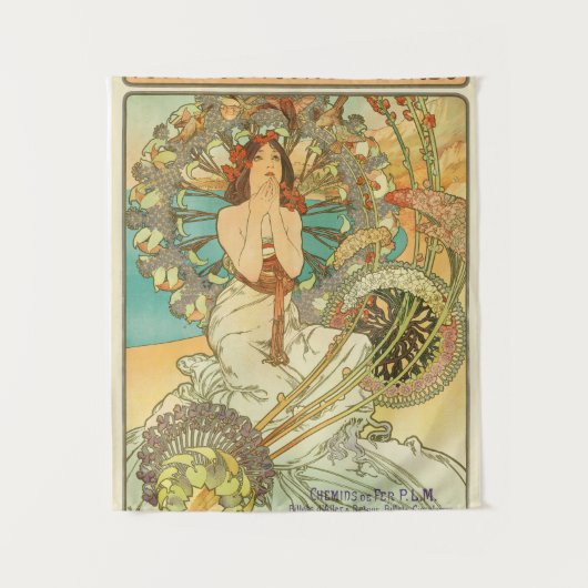 モナコ、モンテカルロ、ケミンズデファーP.L.Mミュシャ タペストリー (正面)