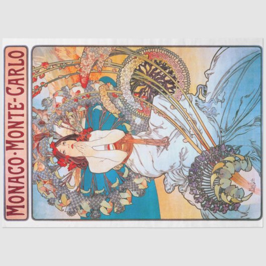モナコ，モンテカルロ，ミュシャ 薄葉紙 (正面)