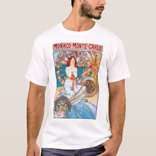 モナコ、モンテカルロ、ミュシャ Tシャツ