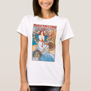 モナコ，モンテカルロ，ミュシャ Tシャツ