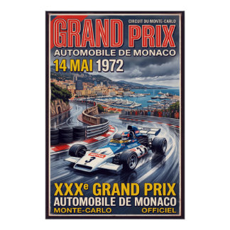モナコGP レトロレーシング ポスター