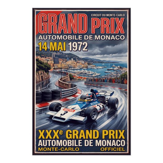 モナコGP レトロレーシング ポスター (正面)