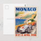 モナコGP 1936 ビンテージ ポストカード (正面/裏面)