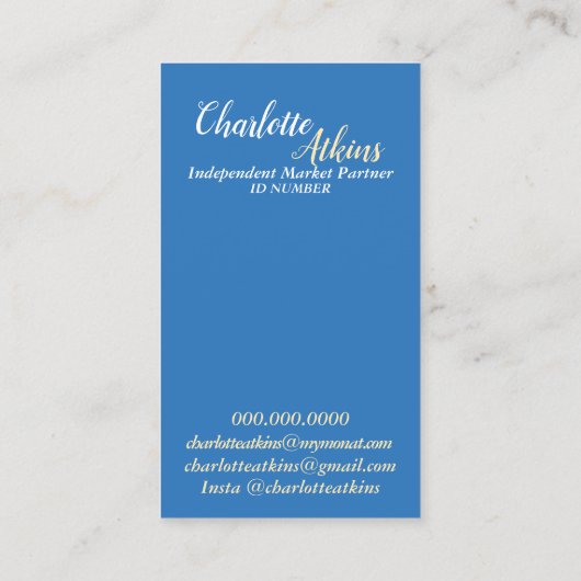 モナットブルー名刺 名刺 (裏面)