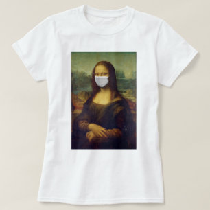 モナリおもしろいサはコロナウイルスのフェイシャルマスクを着用 Tシャツ