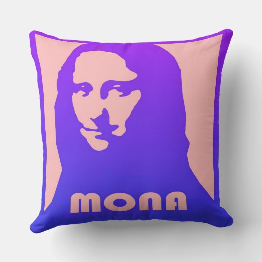モナリサアポップ・アートのートデザイン クッション (裏面)