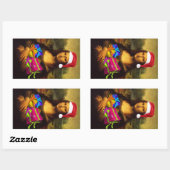 モナリサア来スサンタクロース 長方形シール (シート)