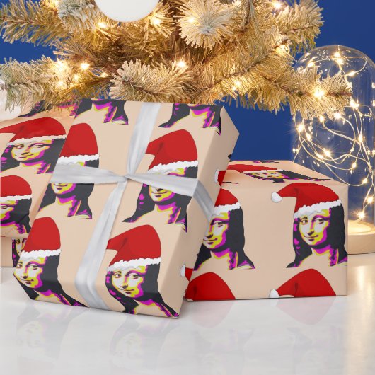 モナリサクリスマスおもしろい ラッピングペーパー (クリスマス)