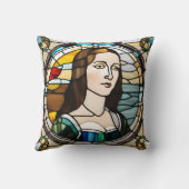 モナリサステンドグラスアートスタイル クッション (裏面)