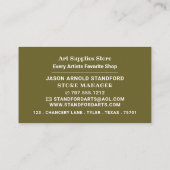 モナリサバイレオナルド・ダ・ヴィンチ美術用品店 名刺 (裏面)