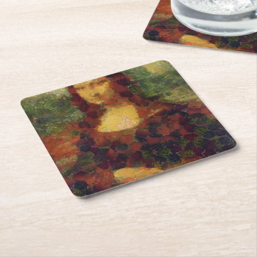 モナリサレタスファインアートビーガンスポホフ スクエアペーパーコースター (アングル)