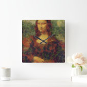 モナリサレタスファインアートビーガンスポホフ スクエア壁時計 (ホーム)