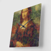 モナリサレタスファインアートビーガンスポホフ スクエア壁時計 (傾斜)