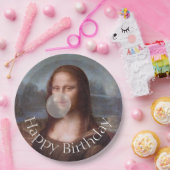 モナリサ吹ガムハッピーバースデー ペーパープレート (パーティー)