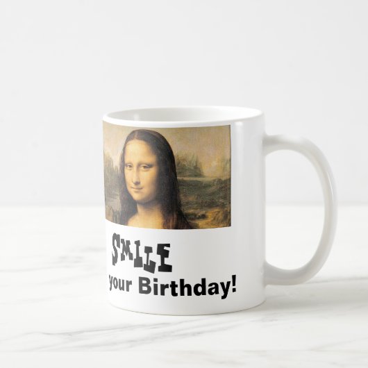 モナリサ誕生日クラシックホワイトマグ コーヒーマグカップ (右)