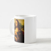 モナリサ飲みビアビール愛好家 コーヒーマグカップ (正面左)