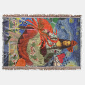 モナリザおもしろい〔占星術の〕十二宮図 お洒落 スローブランケット (正面)