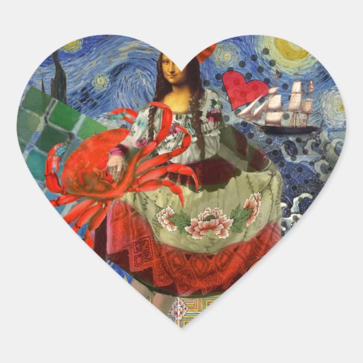 モナリザおもしろい〔占星術の〕十二宮図 お洒落 ハートシール (正面)