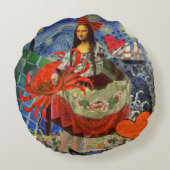 モナリザおもしろい〔占星術の〕十二宮図 お洒落 ラウンドクッション (裏面)