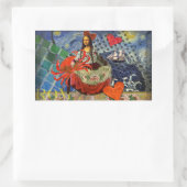 モナリザおもしろい〔占星術の〕十二宮図 お洒落 長方形シール (バッグ)