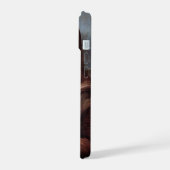 モナリザが灰色の泡ガムを膨らます iPhone 15ケース (左側面)