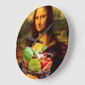 モナリザが野菜を愛する ラージ壁時計 (傾斜)