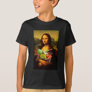 モナリザが野菜を愛する Tシャツ
