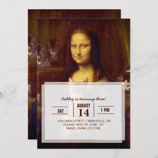 モナリザとその猫 招待状 (正面/裏面)